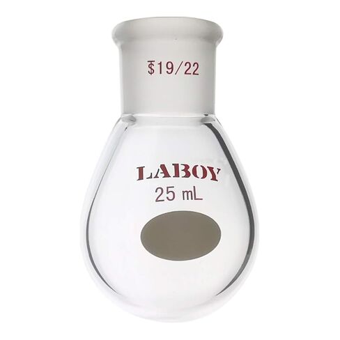 Laboy Glass 100mL Pear-Shaped Evaporation Flask, 19/22 Standard Taper Joint, Heavy Wall Borosilicate 3.3 for Rotary Evaporators & Solvent Recovery in Saudi Arabia