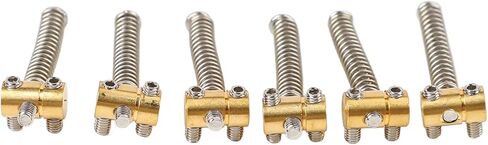 6Pcs Electric Guitar Saddles,Brass Guitar Telecaster Saddles Brass Saddles Set Brass Guitar Telecaster Saddles for TL Tailpiece Telecaster Guitar Saddle Replacement in Saudi Arabia
