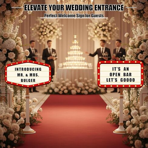 Wedding Bottle Service Sign, 2 Pack Club Signs for Bottle Service, Wedding Entrance Signage Decor with Letters, Sign for Nightclub, Bar, Party, Birthday in Kuwait