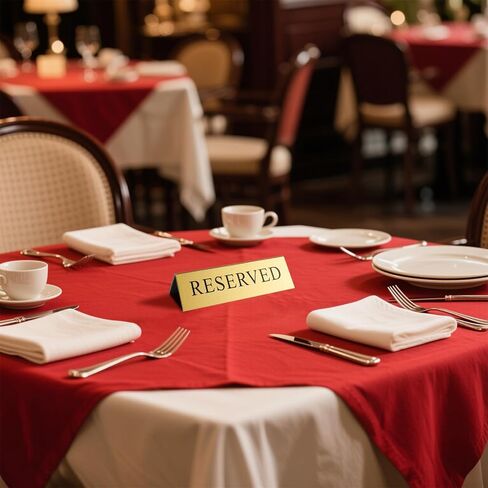 8-Pack Gold Metal Reserved Table Signs Double Sided for Wedding, Restaurant, Seating Reservation, Party Tables (6x1.6 in) in Saudi Arabia