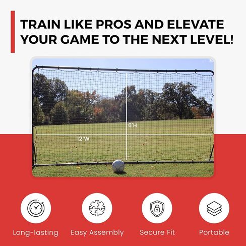 Trigon Sports Soccer Rebounder Replacement Net, Replacement Bounce Back Net for Trainers, Portable, Easy Assembly, Practice Soccer Training Equipment, Bungee Cords Included, 6' x 12' in Kuwait