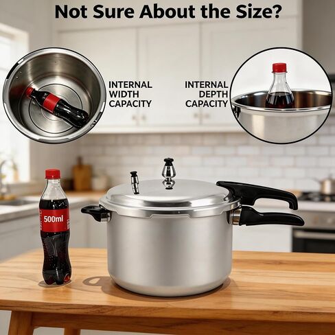 12 Quart Pressure Cooker,Aluminum Pressure Canner w/Canning Rack & Easy Lock Lid for Canning, Steaming in Kuwait