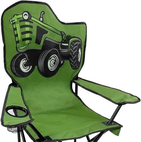 Black Sierra Camping Chair for Kids Ages 3-10, Children's Beach Chair with Cup Holder, Folding Child Lawn Chair with Carry Bag, Portable Chair for Travel Supports 150 Lbs. in Kuwait