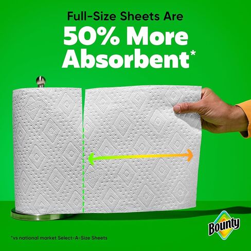 Bounty Full Sheet Paper Towels, White, 2 Triple Rolls = 6 Regular Rolls (Packaging May Vary) in Kuwait