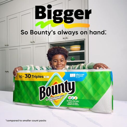 Bounty Full Sheet Paper Towels, White, 2 Triple Rolls = 6 Regular Rolls (Packaging May Vary) in Kuwait