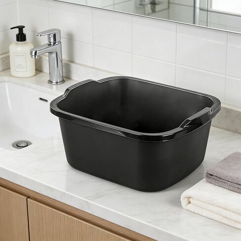 18 Quart Multi-Purpose Black Dishpan, Plastic Sink Tub for Kitchen and Utility in Saudi Arabia