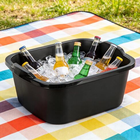 18 Quart Multi-Purpose Black Dishpan, Plastic Sink Tub for Kitchen and Utility in Saudi Arabia