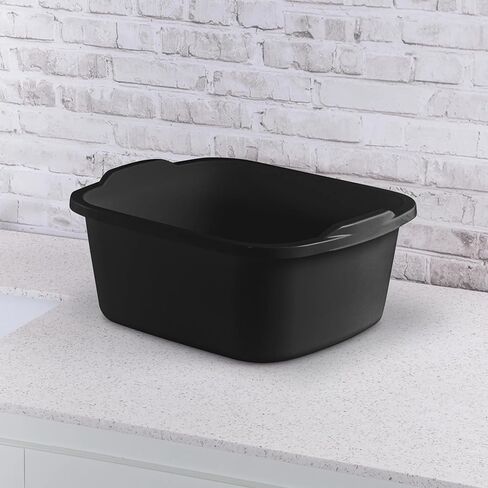 18 Quart Multi-Purpose Black Dishpan, Plastic Sink Tub for Kitchen and Utility in Saudi Arabia