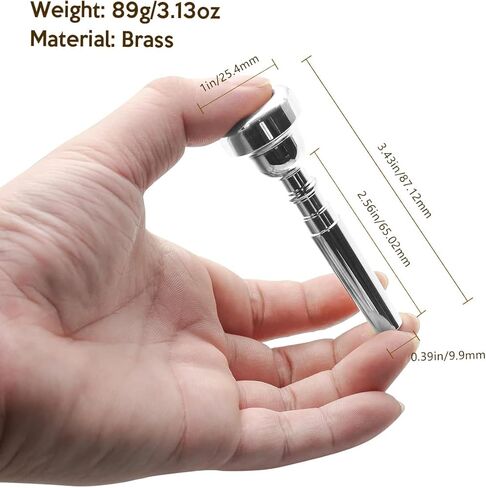 مجموعة قطع الفم البوق 3C 5C 7C مع قطعة قماش للتنظيف، قطعة الفم ترومبيتا للمبتدئين والمحترفين، 3 عبوات من ملحقات البوق (فضية) in Saudi Arabia