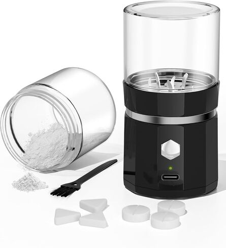 Cordless Electric Pill Crusher - Wodvalt Pill Crusher Fine Powder with Stainless Steel Blade, Grind and Pulverize for Pills & Vitamins Extremely Fine for Elderly and Pets (Black) in Saudi Arabia
