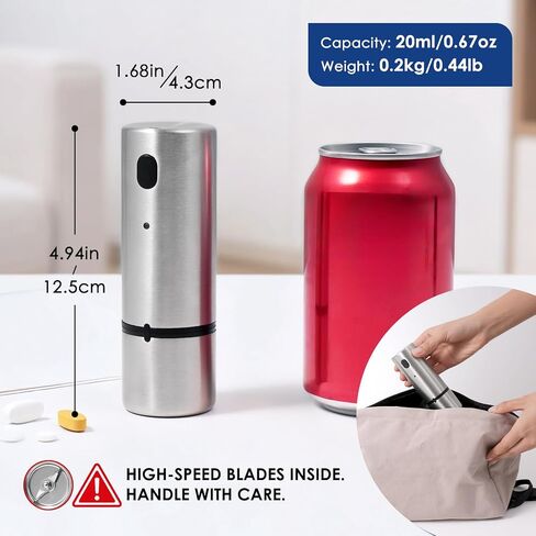 كسارة حبوب الدواء الكهربائية Vzaahu مسحوق ناعم محمول صغير من الفولاذ المقاوم للصدأ ومطحنة أقراص فيتامين لكبار السن in Kuwait