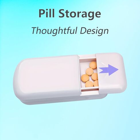 قاطعة حبوب الدواء للحبوب المتعددة، مقسم حبوب الدواء للحبوب الكبيرة والصغيرة والصغيرة 1/2 1/3 1/4 - شفرة مزدوجة مطورة لقطع نظيف، مع جهاز مركزي قابل للتعديل in Kuwait