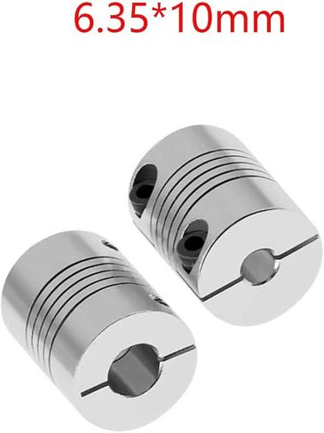 4 قطع وصلات مرنة، مقاس 6.35 * 10 مم، القطر الخارجي 19 مم، الطول 25 مم، تستخدم بشكل أساسي لتوصيل المحركات، السائر، إلخ in Kuwait