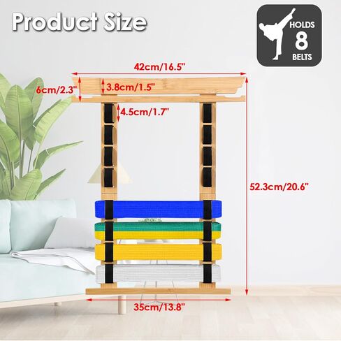 8 أحزمة رف عرض حزام الكاراتيه مع ملصقات شخصية، حامل عرض حزام التايكوندو مع رف ميدالية جانبية، حامل عرض أحزمة الفنون القتالية المرنة للتايكوندو والكاراتيه وهدايا BJJ in Kuwait