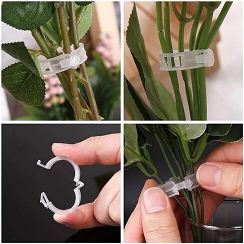 50 Pcs Plastic Trellis Plant Support Clips for Support, Grape and Tomato Vine, Vegetables Plants, Garden Clips to Grow Upright Makes Plants Healthier (Clear) in Saudi Arabia