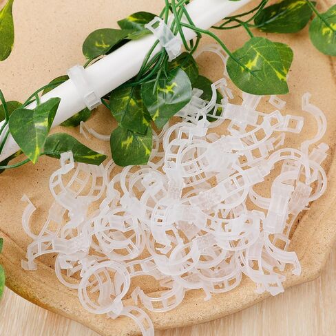 50 Pcs Plastic Trellis Plant Support Clips for Support, Grape and Tomato Vine, Vegetables Plants, Garden Clips to Grow Upright Makes Plants Healthier (Clear) in Saudi Arabia