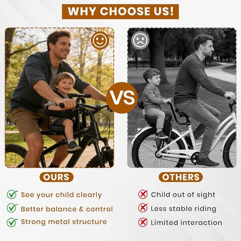 مقعد دراجة للأطفال مثبت في الأمام، مقعد دراجة للأطفال مع دواسات قدم وحاجز حماية، مناسب للأطفال من عمر 2 إلى 4 سنوات، متوافق مع جميع دراجات MTB للبالغين، بوزن 60 رطلاً in Kuwait