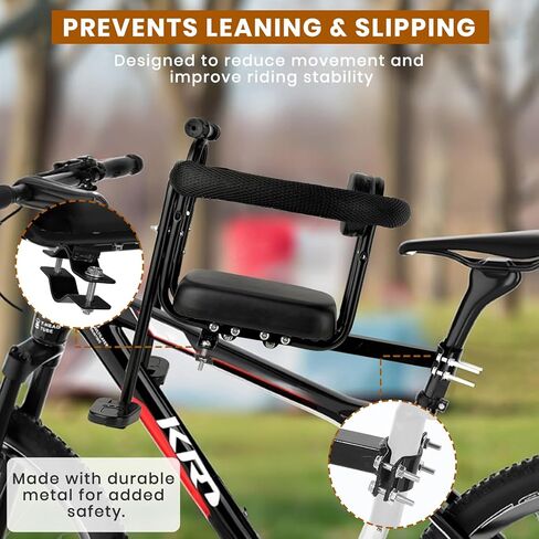 مقعد دراجة للأطفال مثبت في الأمام، مقعد دراجة للأطفال مع دواسات قدم وحاجز حماية، مناسب للأطفال من عمر 2 إلى 4 سنوات، متوافق مع جميع دراجات MTB للبالغين، بوزن 60 رطلاً in Kuwait