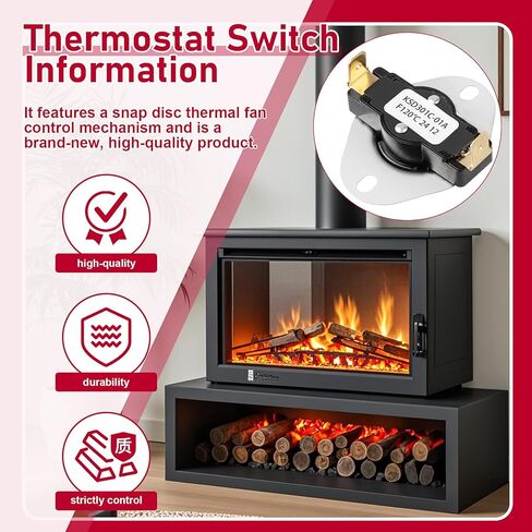 Thermal Switch Thermostat Control, 120°F ON and 105°F Off, Snap Disc Thermostat Switch for Fireplace Blower Fans, Wood Stove Fans,Wall & Floor Furnaces,RV Refrigerator Cooling Fan, Solar Water Heater in Kuwait