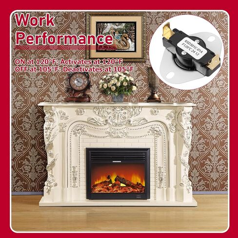 Thermal Switch Thermostat Control, 120°F ON and 105°F Off, Snap Disc Thermostat Switch for Fireplace Blower Fans, Wood Stove Fans,Wall & Floor Furnaces,RV Refrigerator Cooling Fan, Solar Water Heater in Kuwait