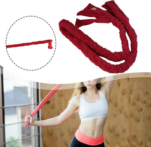 حبل بيلاتيس مضفر للنساء إكسسوار بيلاتيس أحمر غير مرن للتمدد لممارسة المرونة والرقص وصالة الألعاب الرياضية المنزلية in Kuwait