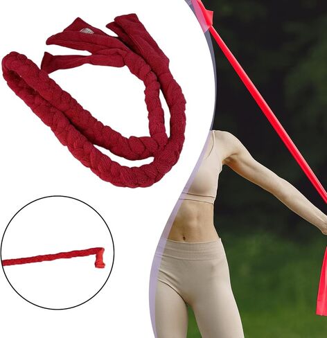 حبل بيلاتيس مضفر للنساء إكسسوار بيلاتيس أحمر غير مرن للتمدد لممارسة المرونة والرقص وصالة الألعاب الرياضية المنزلية in Kuwait