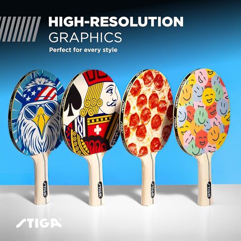 STIGA Eagle Table Tennis Paddle – Recreational Ping Pong Racket for Kids, Beginners & Family Fun, 5-Ply Wood Blade, Flared Handle, Indoor & Outdoor Play in Saudi Arabia