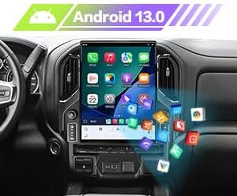 15.6 بوصة 8+128GB شاشة Tesla شاشة Android 13 سيارة ستيريو لشيفروليه سيلفرادو GMC Sierra 2019-2023 CAR GPS Navigation Multimedia Player Tape Autoradio Tape (8-128GB Carplay) in Kuwait