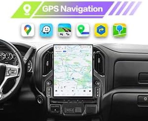 15.6 بوصة 8+128GB شاشة Tesla شاشة Android 13 سيارة ستيريو لشيفروليه سيلفرادو GMC Sierra 2019-2023 CAR GPS Navigation Multimedia Player Tape Autoradio Tape (8-128GB Carplay) in Kuwait