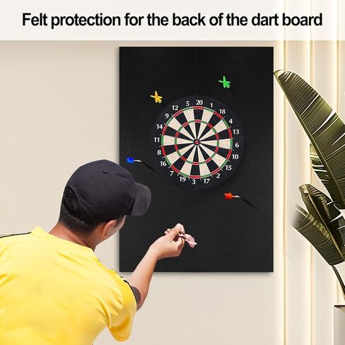 Dart Wall Protector - Professional Grade Removable Black Mat for Safe Dart Board Play, Durable Protective Backing for Adults Game Room, Garage, Home, Classroom, Prevents Wall Damage in Saudi Arabia