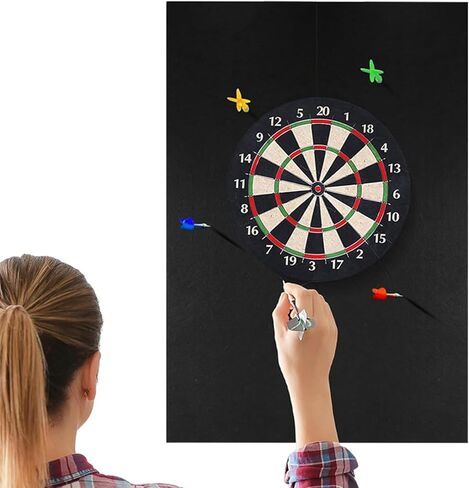 Dart Wall Protector - Professional Grade Removable Black Mat for Safe Dart Board Play, Durable Protective Backing for Adults Game Room, Garage, Home, Classroom, Prevents Wall Damage in Saudi Arabia