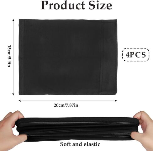 4 قطع من عمامة دريدلوك من الألياف اللدنة، قبعة دريدلوك مرنة واسعة للرجال، أغطية رأس سوداء ناعمة من أجل لوكس، ملحقات دريدلوك in Kuwait