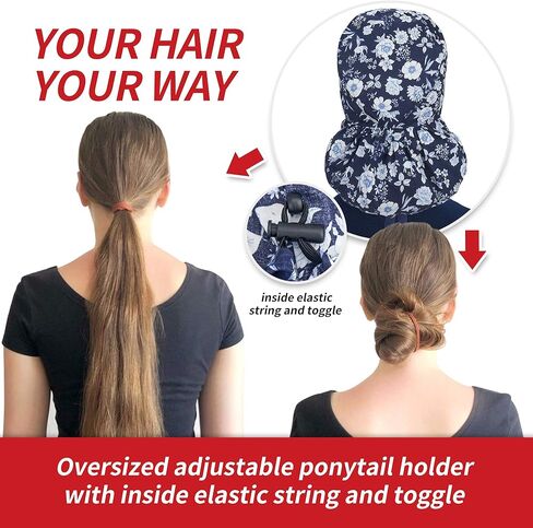 ABAMERICA Scrub Caps for Women Surgical Caps Nurse Hat Functional Ponytail Holder for Long Hair Single or Satin-Lined in Saudi Arabia