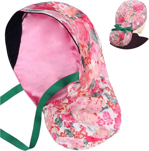 ABAMERICA Scrub Caps for Women Surgical Caps Nurse Hat Functional Ponytail Holder for Long Hair Single or Satin-Lined in Saudi Arabia
