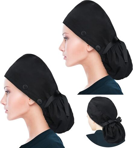 ABAMERICA Scrub Caps for Women Surgical Caps Nurse Hat Functional Ponytail Holder for Long Hair Single or Satin-Lined in Saudi Arabia