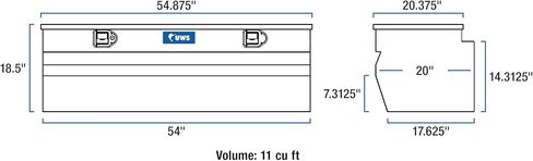 UWS EC20291 55 بوصة صندوق تخزين الشاحنات من الألومنيوم ، Rigidcore LID in Kuwait