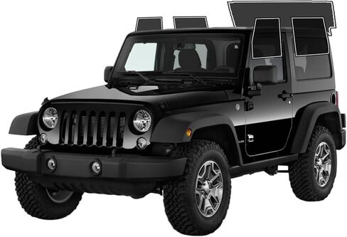 Precut Film Front Two Door Windows Tint Film Cars Sun Blocking Protection Privacy Anti Shatter Glass Computer Cut Any Tint Shade for Jeep Wrangler 2 Door 2011-2017 in Saudi Arabia