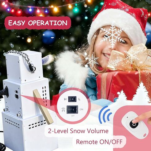 Snow Maker Machine, Golem Shaped Snow Machine for Indoor/Outdoor, 2-Speed Remote Control, 30mins Continuous Snowflake for Christmas/Party in Saudi Arabia