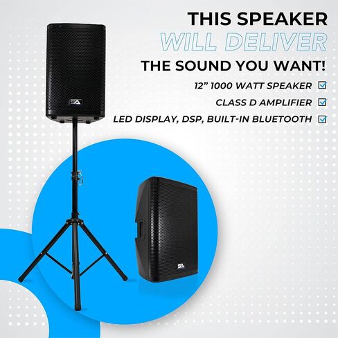 Seismic Audio Speakers Fury-12, Premium PA/DJ Loudspeaker, 2- Way Active Loudspeaker, 12", Bluetooth, DSP, Built in Mixer & Class D Amplifier in Saudi Arabia