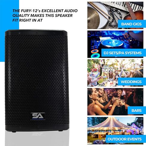 Seismic Audio Speakers Fury-12, Premium PA/DJ Loudspeaker, 2- Way Active Loudspeaker, 12", Bluetooth, DSP, Built in Mixer & Class D Amplifier in Saudi Arabia