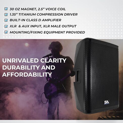 Seismic Audio Speakers Fury-12, Premium PA/DJ Loudspeaker, 2- Way Active Loudspeaker, 12", Bluetooth, DSP, Built in Mixer & Class D Amplifier in Saudi Arabia