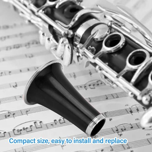 ABS Clarinet Bell, Replacement Part Wear Clarinet Horn Tube Plated Ring Fine Workmanship for Wind Instruments (CC28 Black) in Saudi Arabia