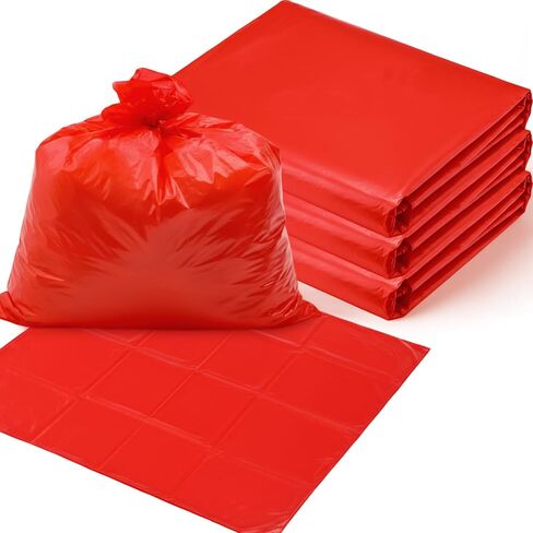 50 Pack Biohazard Waste Bags 30 Gallon Red Trash Liner 31.5 x 35.4 No Leak Trash Bags for Hospital Use Infectious Waste Disposal in Saudi Arabia