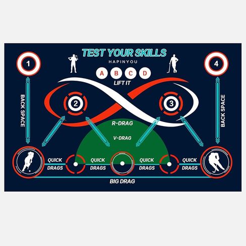 Field Hockey Training Mat - 63" x 39" Indoor Outdoor Practice Mat with Non-Slip Backing - Field Hockey Practice Equipment for Drills & Ball Control - Cool Field Hockey Gifts in Saudi Arabia