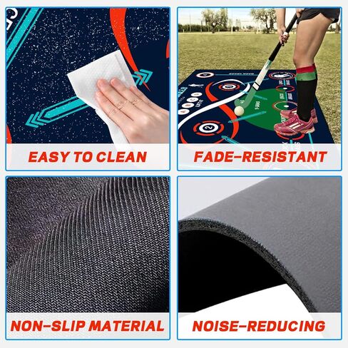 Field Hockey Training Mat - 63" x 39" Indoor Outdoor Practice Mat with Non-Slip Backing - Field Hockey Practice Equipment for Drills & Ball Control - Cool Field Hockey Gifts in Saudi Arabia