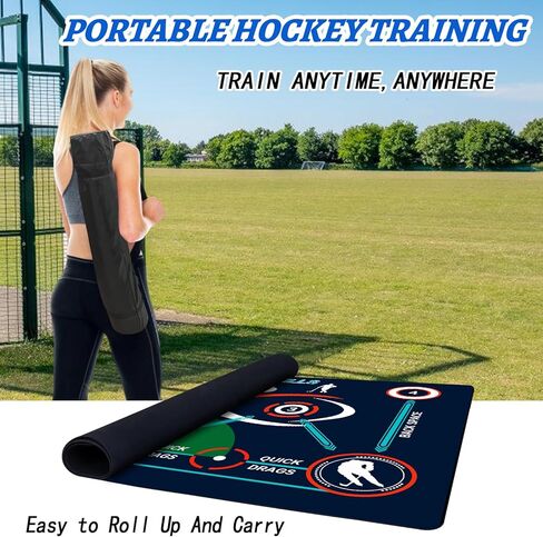 Field Hockey Training Mat - 63" x 39" Indoor Outdoor Practice Mat with Non-Slip Backing - Field Hockey Practice Equipment for Drills & Ball Control - Cool Field Hockey Gifts in Saudi Arabia