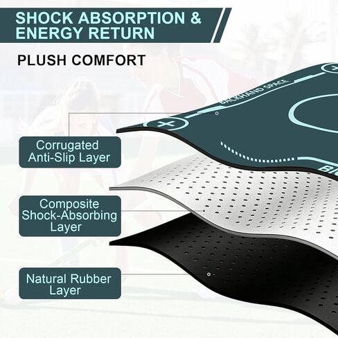 Field Hockey Training Mat 59"x35" - Non-Slip Neoprene Stick Handling & Dribbling Practice Pad for Kids & Adults - Indoor Home Gym Floor Equipment - Improves Ball Control Speed & Hand-Eye Coordination in Saudi Arabia