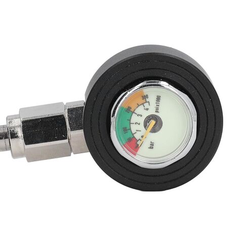 Pongnas Diving Pressure Gauge, Aluminum Alloy Carbon Fiber Weaved Hose High Pressure Diving Submersible Pressure Luminous for Underwater (15cm) in Saudi Arabia