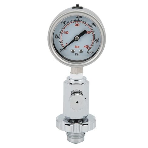 Scuba Diving Pressure Gauge 0‑400 Bar 0‑6000 PSI Compatible with DIN Valves, Features Easy Reading Dial, Durable Metallic and Rubber Construction, includes Quick and Accurate in Kuwait