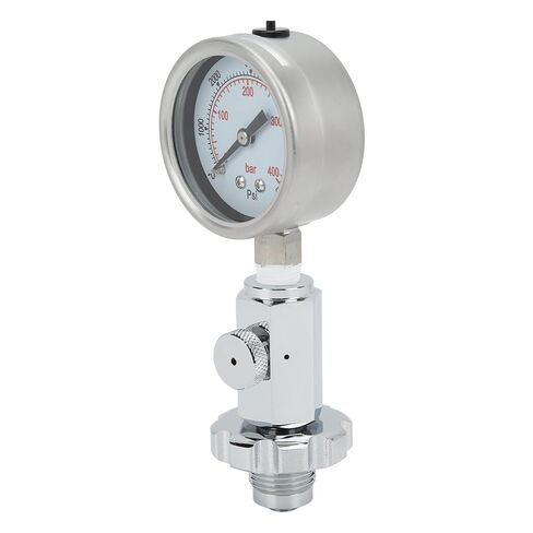 Scuba Diving Pressure Gauge 0‑400 Bar 0‑6000 PSI Compatible with DIN Valves, Features Easy Reading Dial, Durable Metallic and Rubber Construction, includes Quick and Accurate in Kuwait